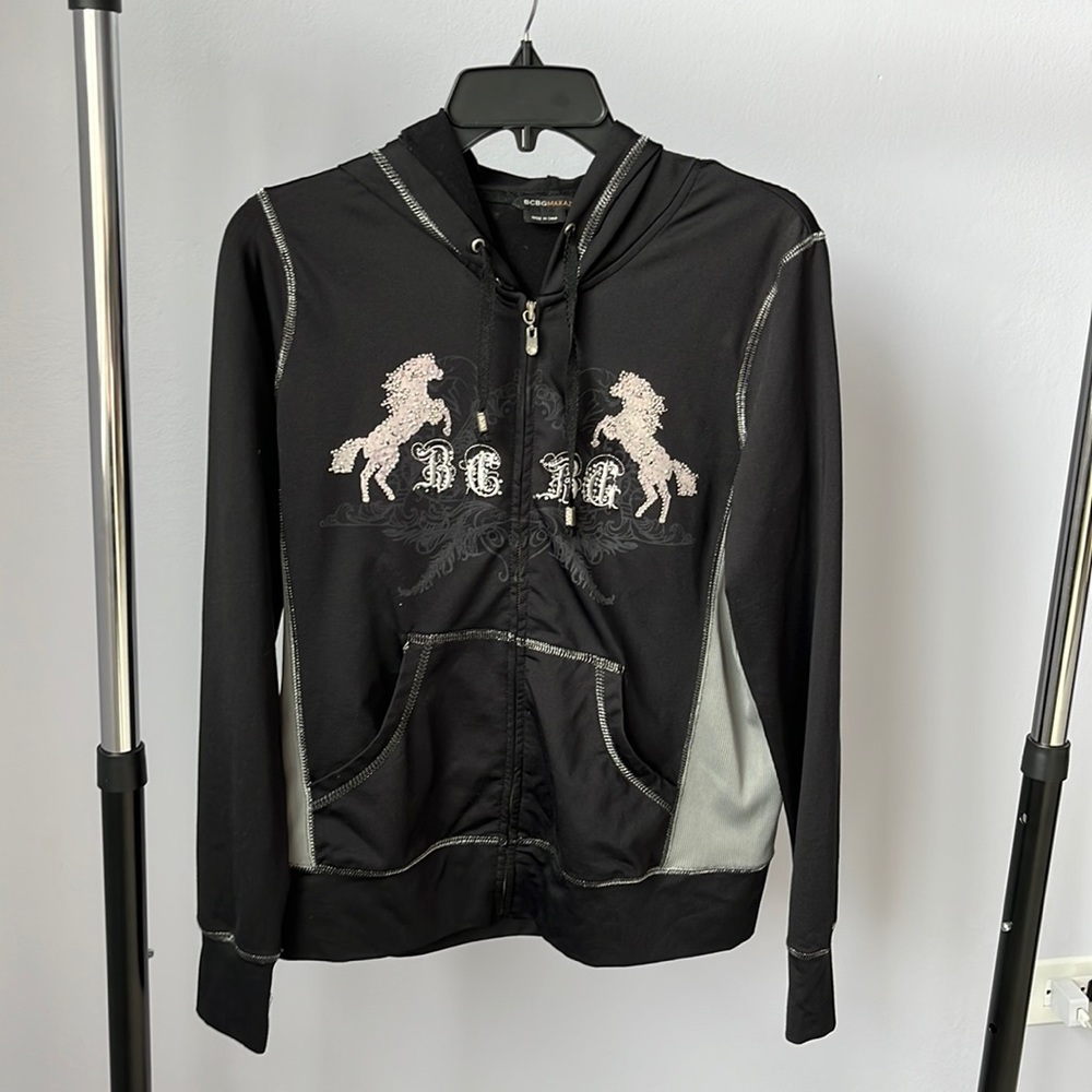 BCBG MaxAzaria zip up sweater, size L, barely worn, great condition